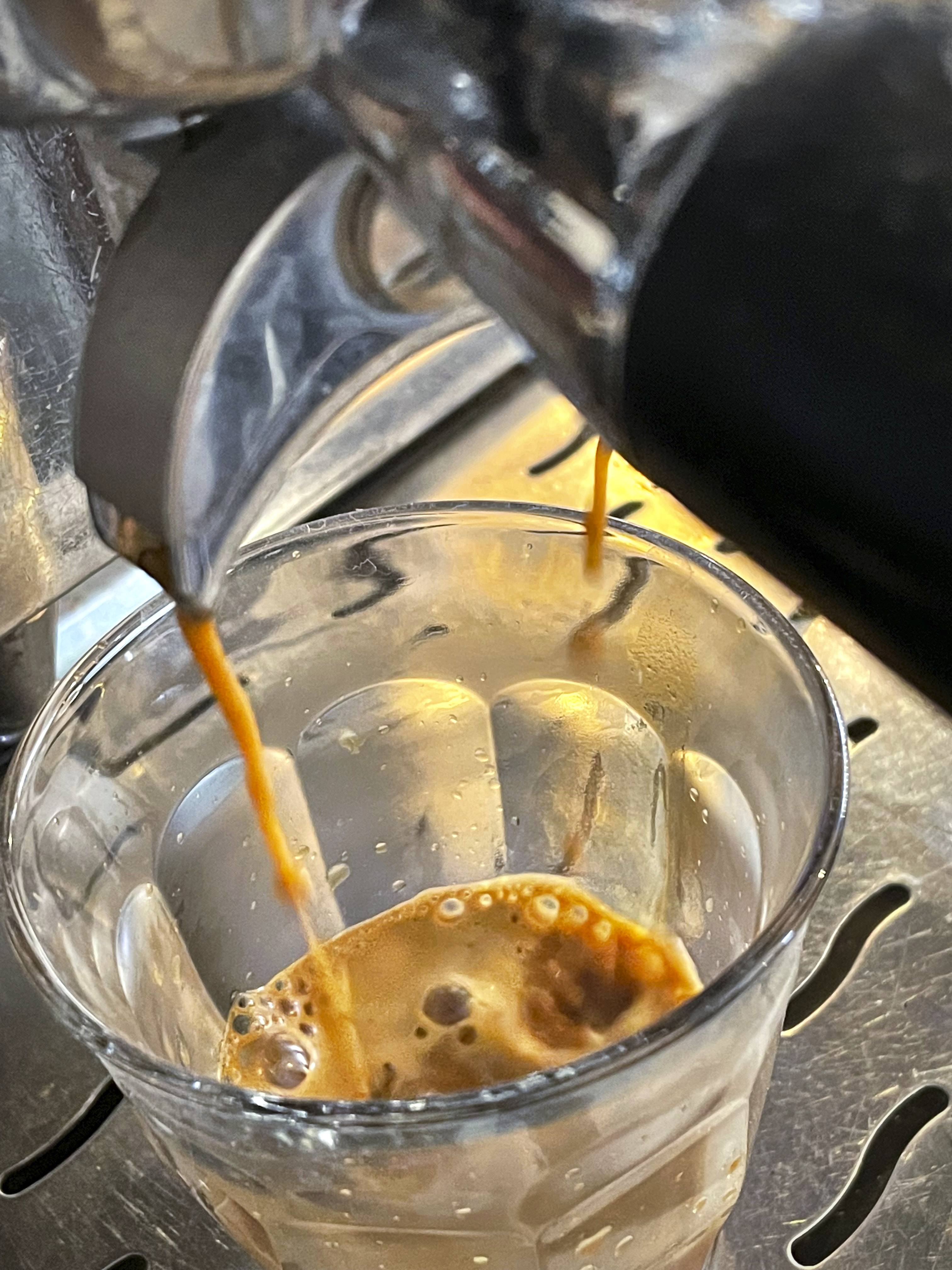 A Flat White being made at the Coffee Machine