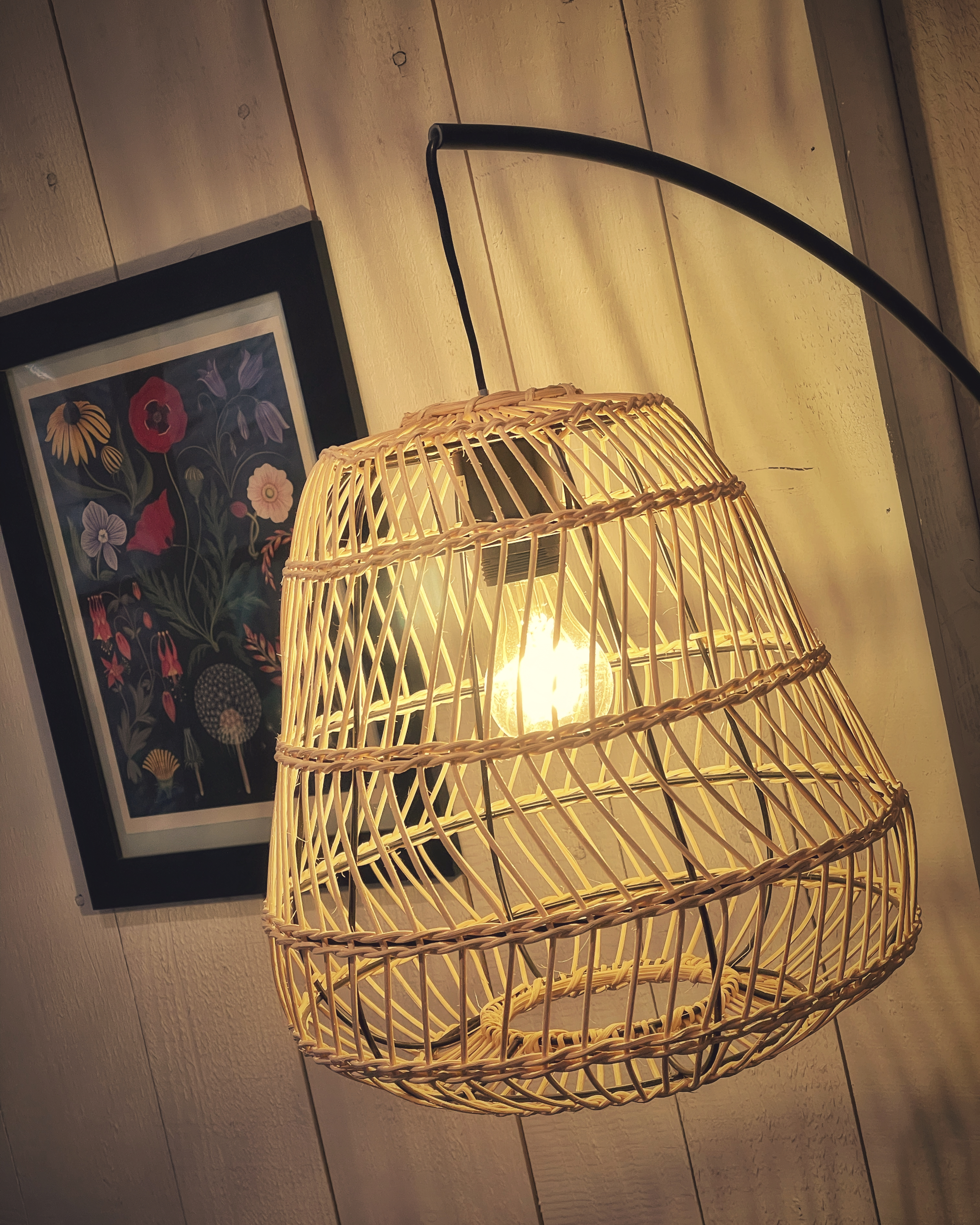 A light beside the sofa